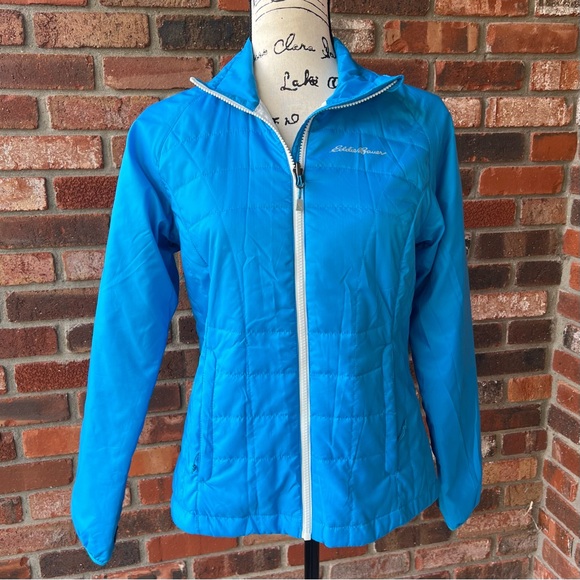 EDDIE BAUER LIGHTWEIGHT BLUE PUFFER JACKET SIZE SMALL - Picture 14 of 14